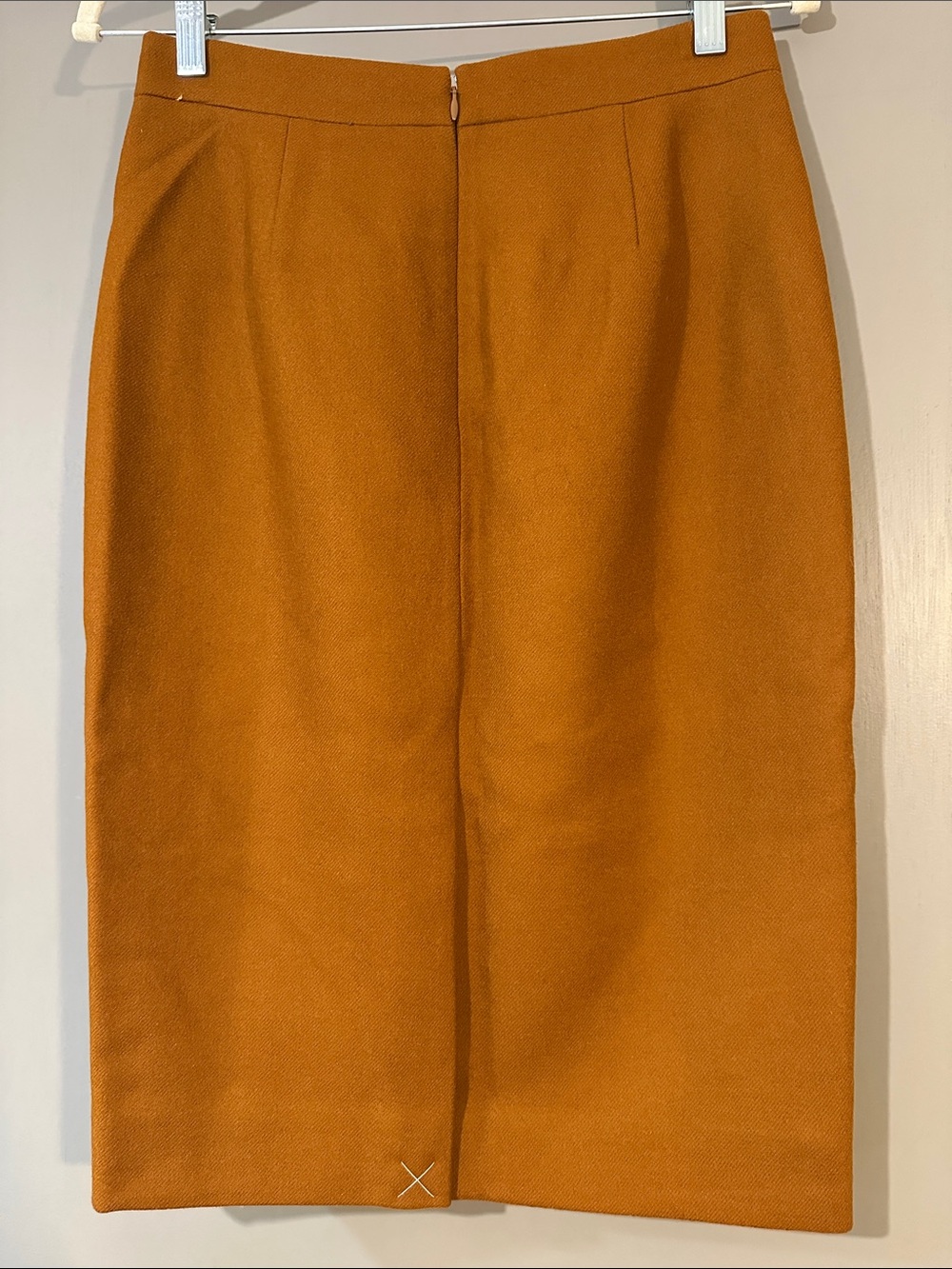 J.Crew Wool Pencil Skirt Rust Orange Camel Brown Classic Career Skirt Workwear - Picture 7 of 11